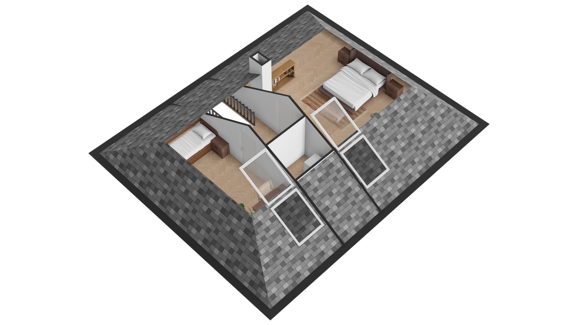 Alternatieve indeling 2e verdieping 3-D